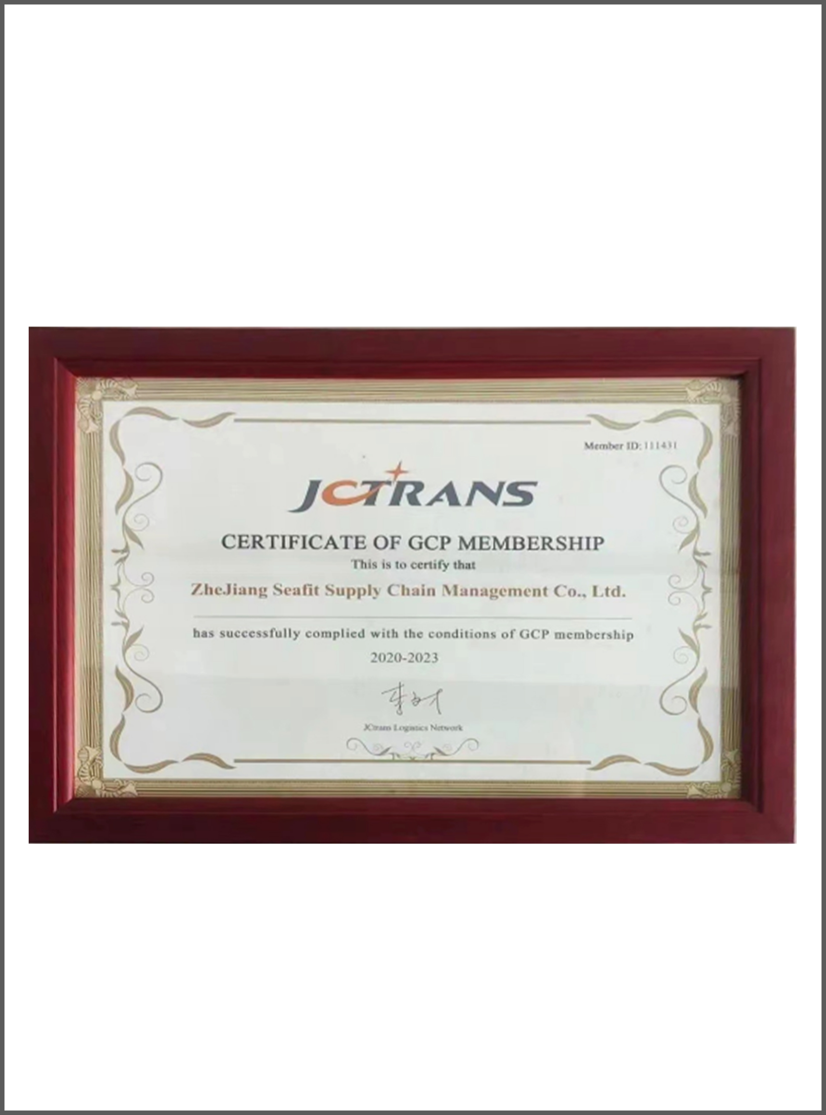 JCTRANS International Reputation Pass Member JCTRANS GCP