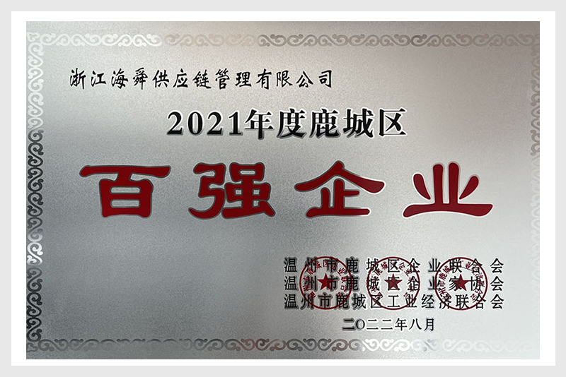 2021 Top 100 Enterprises in Lucheng District